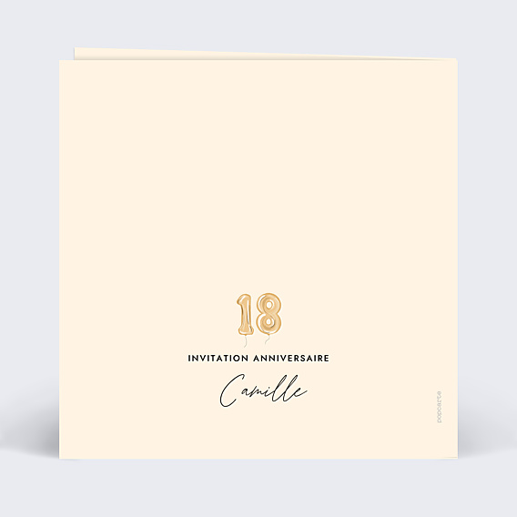 Invitation Anniversaire Adulte Chiffre Ballon 18