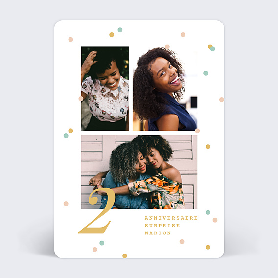 Invitation anniversaire Confettis