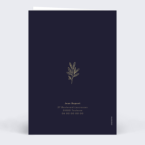 Invitation anniversaire Élégance Ocre Verso