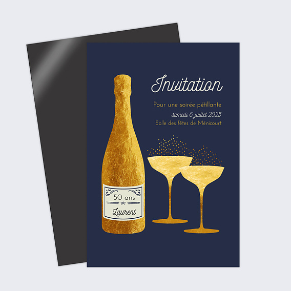 Invitation anniversaire Bulles Ocre