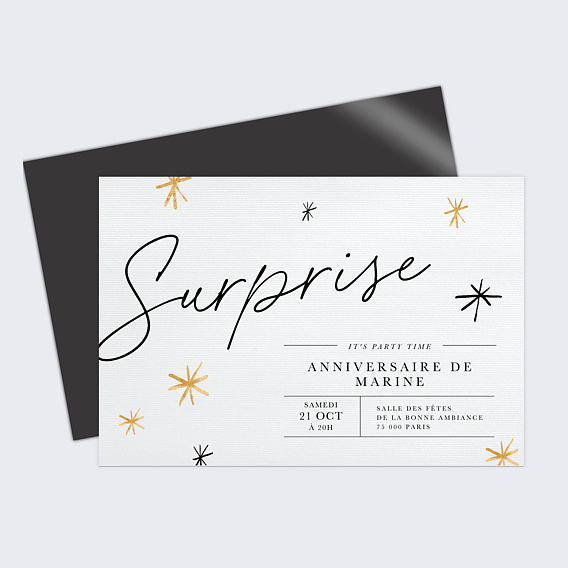 Invitation anniversaire Jolie Surprise