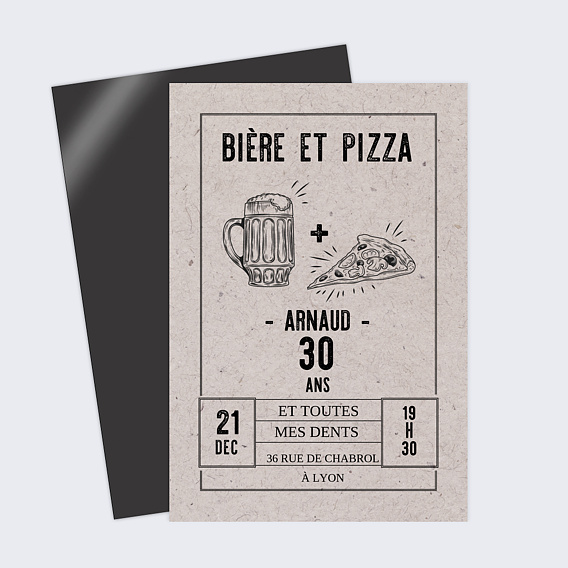 Invitation anniversaire Pizza Party