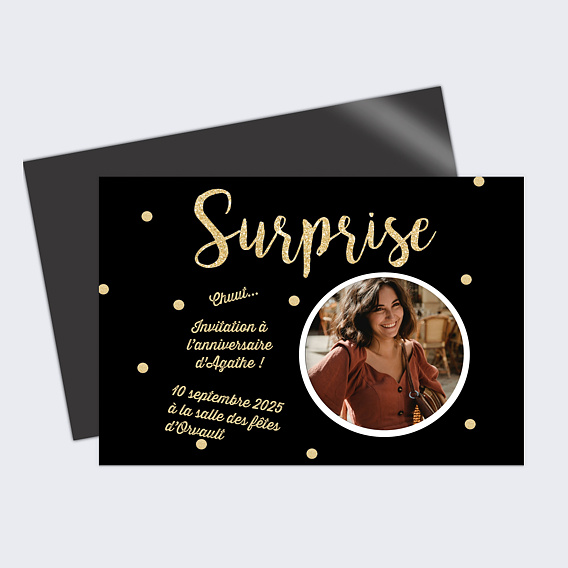 Invitation anniversaire Surprise chic
