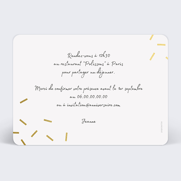 Invitation Anniversaire 90 Ans Chic Popcarte