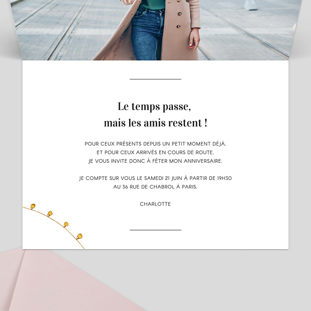Invitation Anniversaire Elégance Graphique Intérieur Droit