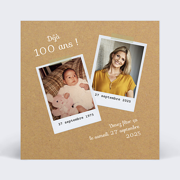 Invitation Anniversaire Adulte Avant-Après Kraft