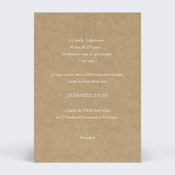 Invitation Anniversaire Adulte Liseré