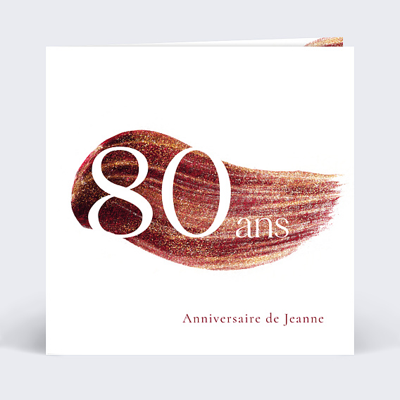 Invitation anniversaire Texture Grenat