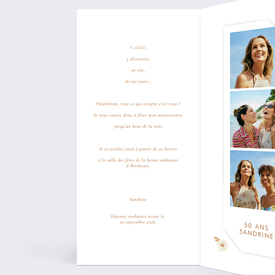 Invitation Anniversaire Adulte Bouquet parfumé décomposé