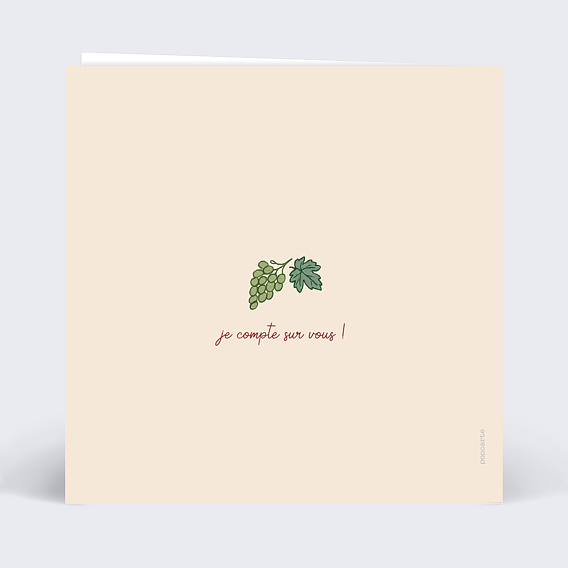 Invitation anniversaire Festival du vin Verso