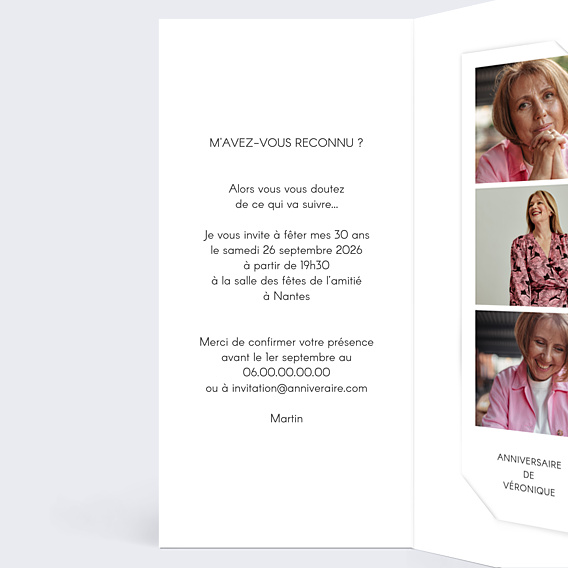 Invitation Anniversaire Adulte Typographie Cadre