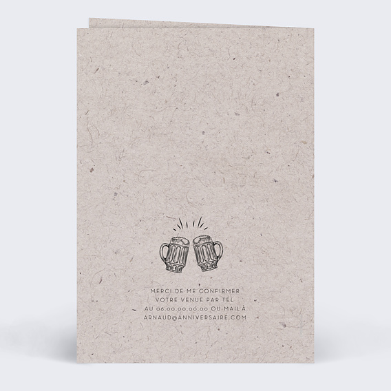 Invitation anniversaire Pizza Party Verso