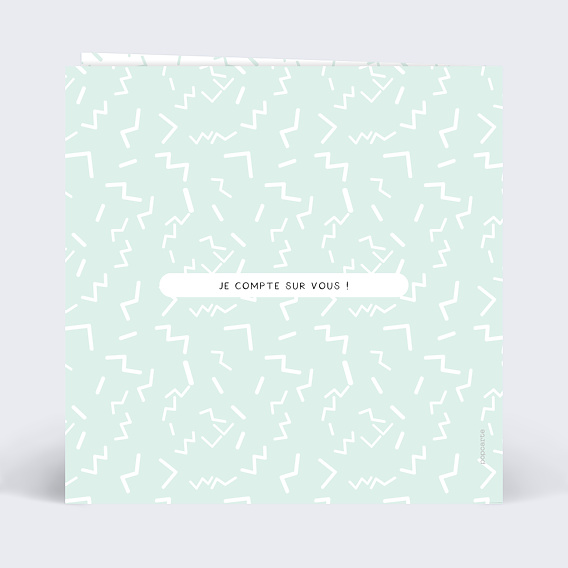 Invitation anniversaire Objets des années 80 Verso