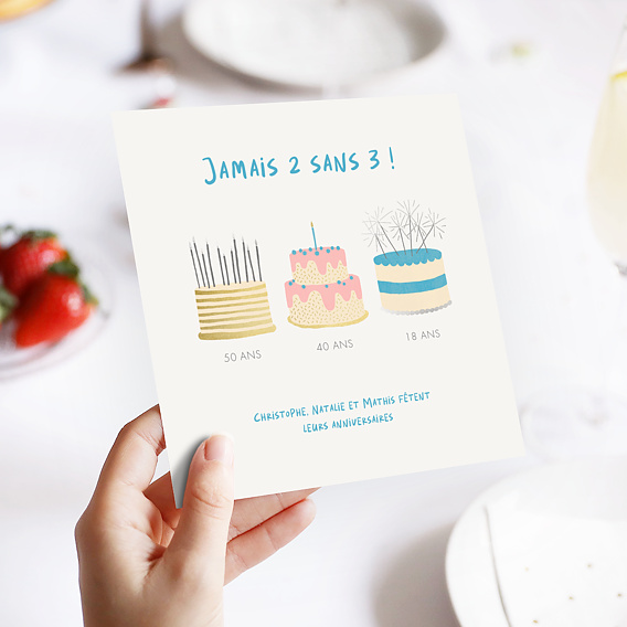 Invitation anniversaire Jamais 2 sans 3 Après 4