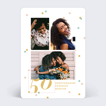 Invitation anniversaire adulte Confettis