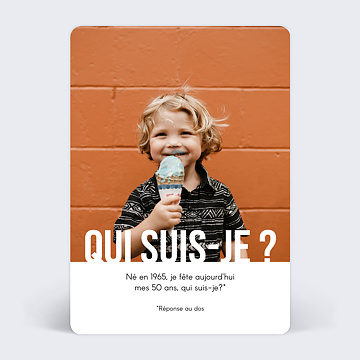 Invitation Anniversaire Adulte Typographie Blanc