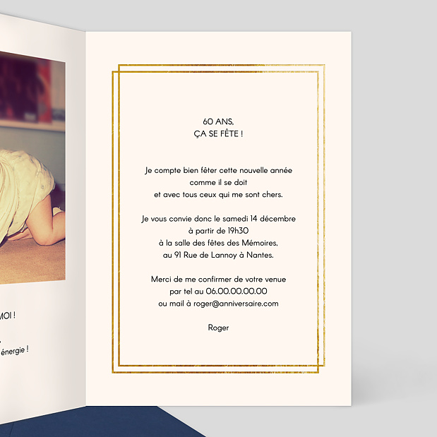 Invitation Anniversaire Jeunesse Éternelle Intérieur Droit
