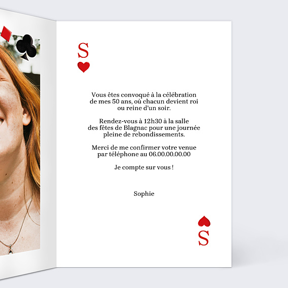 Invitation Anniversaire Adulte Reine