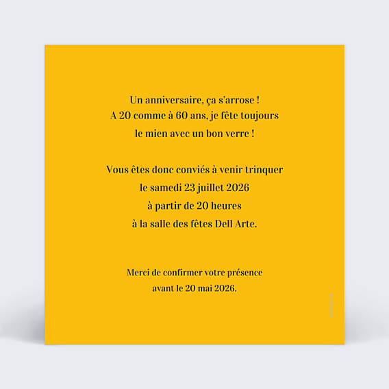 Invitation Anniversaire Adulte Cheers