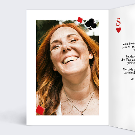 Invitation anniversaire Reine Intérieur Gauche