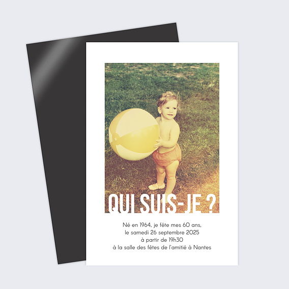 Invitation anniversaire Typographie Cadre