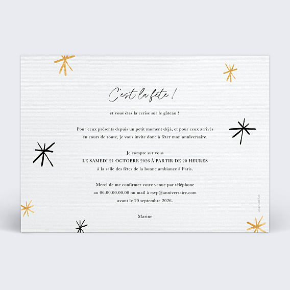 Invitation Anniversaire Adulte Jolie Surprise