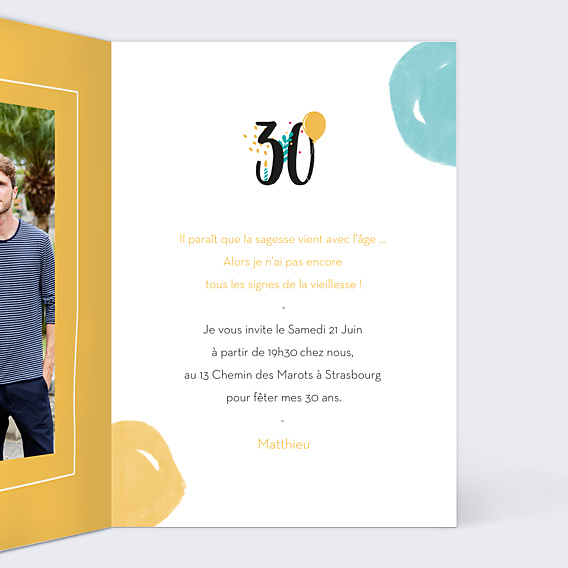 Invitation Anniversaire Adulte Multicolore
