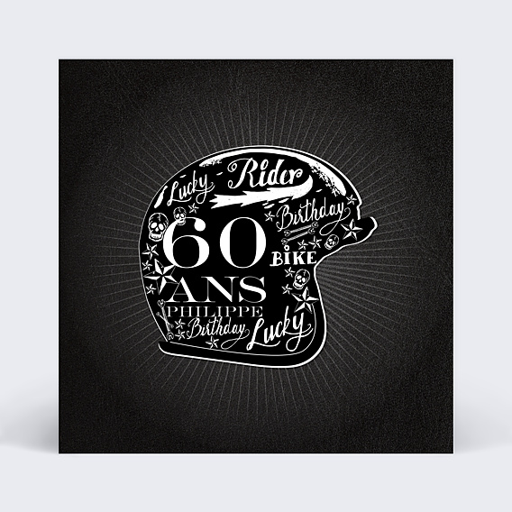 Invitation Anniversaire Adulte Casque de moto