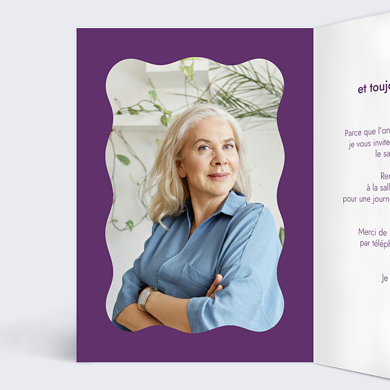 Invitation anniversaire Portrait en danseur disco Intérieur Gauche