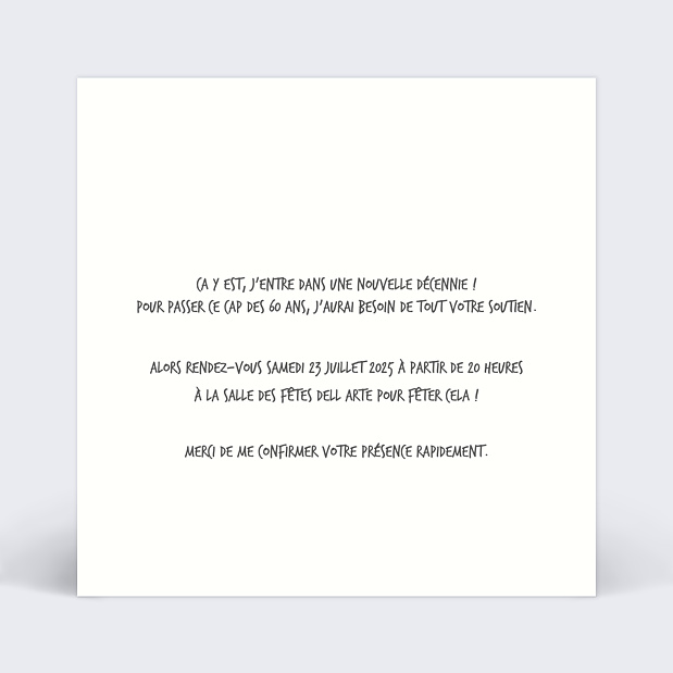 Invitation Anniversaire C'est le Jeu Verso