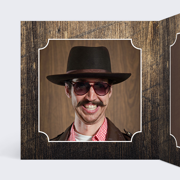 Invitation Anniversaire Western Intérieur Gauche