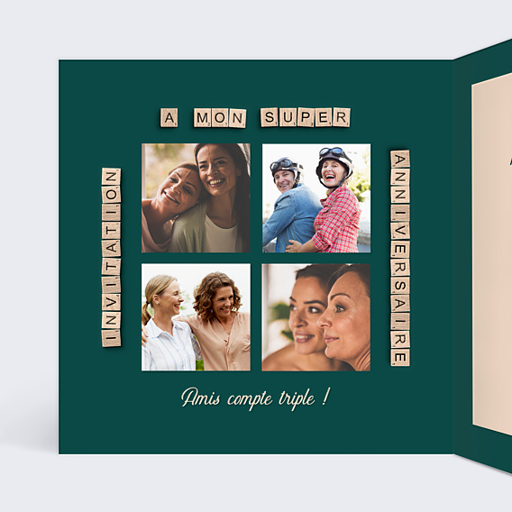 Invitation Anniversaire Adulte Scrabble