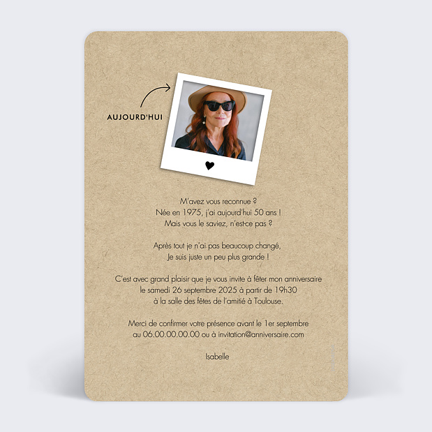 Invitation Anniversaire Adulte Photomaton Fête Verso