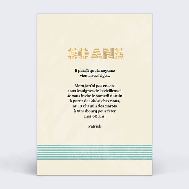Invitation Anniversaire Adulte Rétro Juke Box Verso