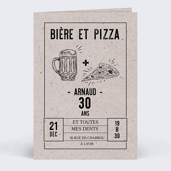 Invitation Anniversaire Adulte Pizza Party