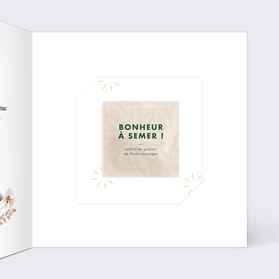 Invitation Anniversaire Adulte Couronne de fleurs graines