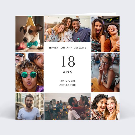 Invitation anniversaire Multiphoto Graines à planter Recto