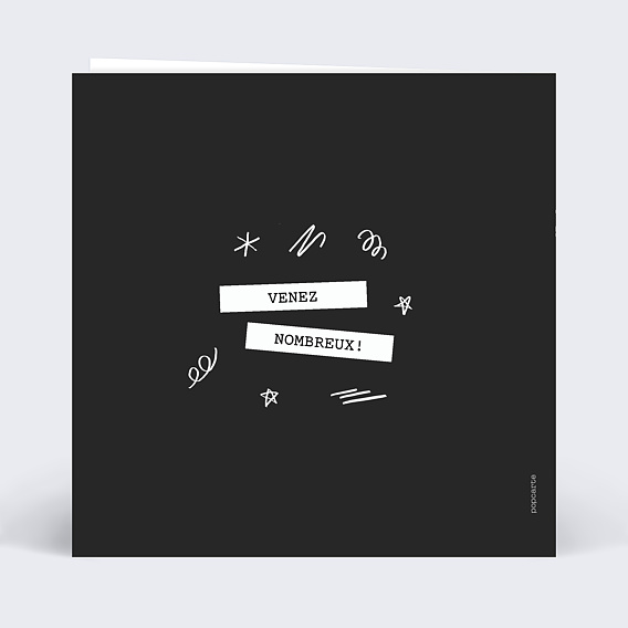 Invitation anniversaire Petits tirages souvenirs Verso