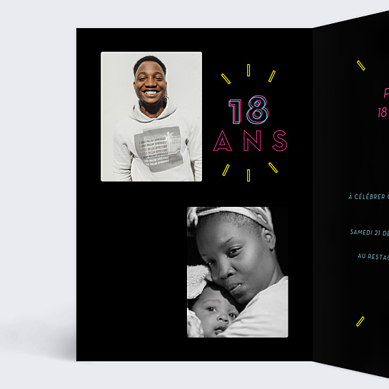Invitation Anniversaire Adulte Funny Neons