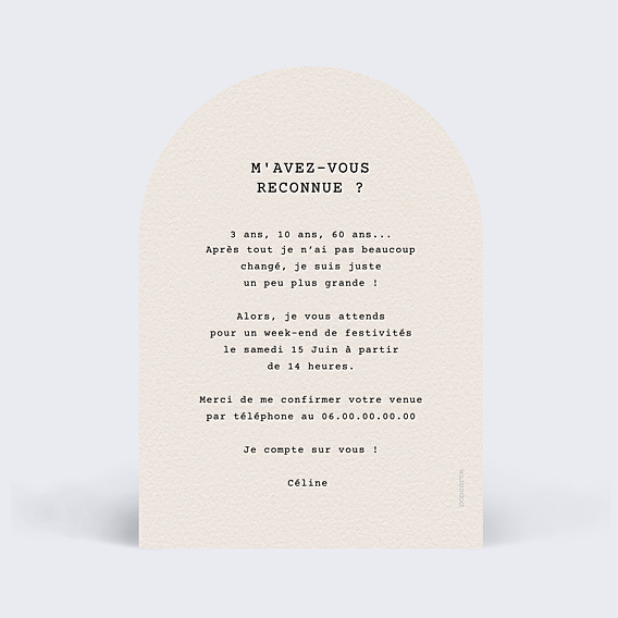 Invitation Anniversaire Adulte Même caractère