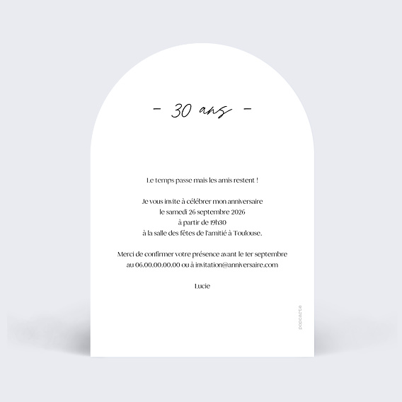 Invitation Anniversaire Adulte Tirets Pleine Page