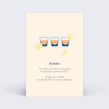 Invitation Anniversaire Adulte Chupitos