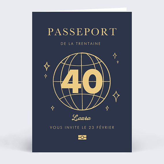 Invitation anniversaire Passeport