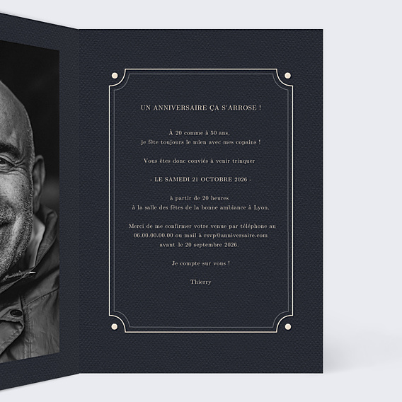 Invitation Anniversaire Adulte Âge Vintage