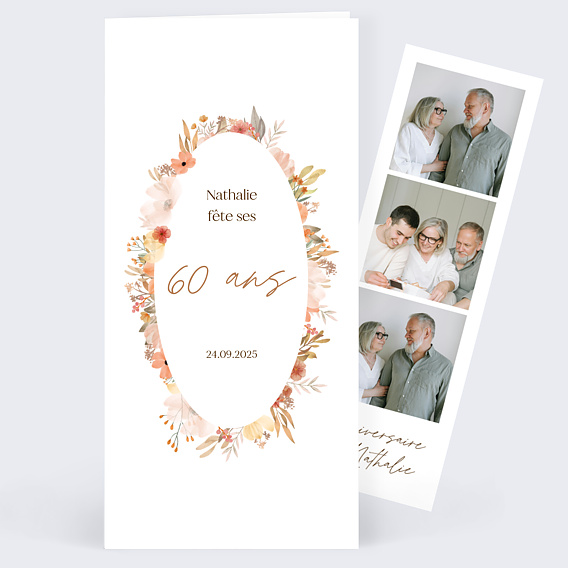 Invitation anniversaire Couronne Printanière