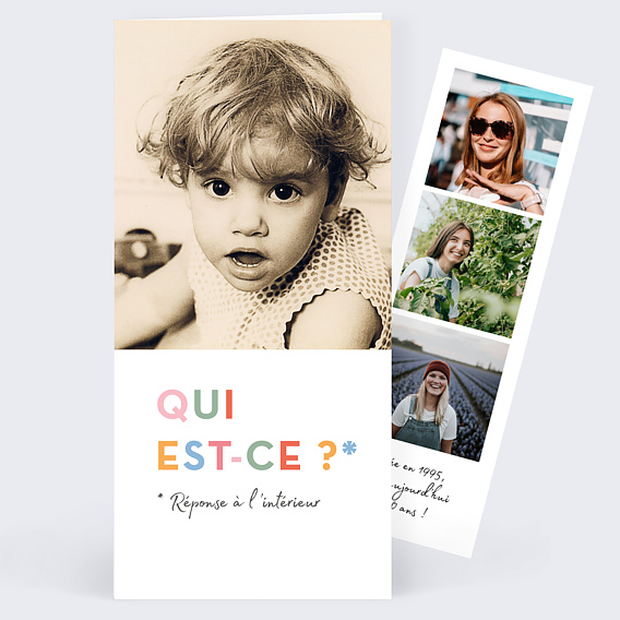 Invitation anniversaire Devinette Colorée