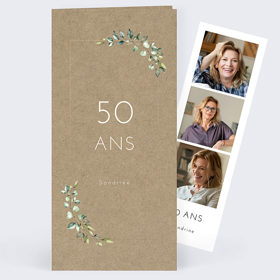 Invitation anniversaire Eucalyptus Elégant