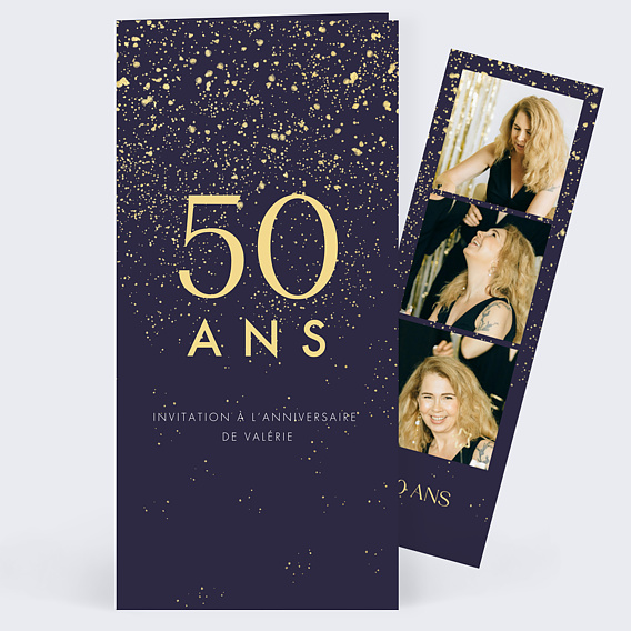 Invitation anniversaire Pluie de Fête