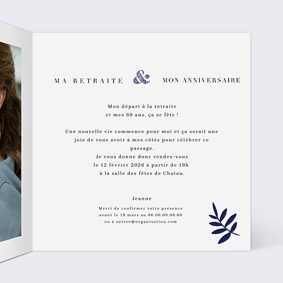 Invitation Anniversaire Adulte Retraite Esperluette