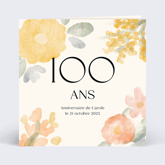 Invitation anniversaire Jardin aquarelle